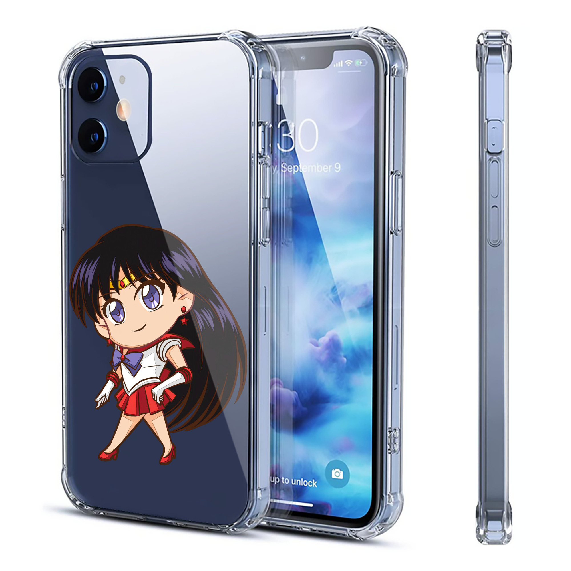 （画像用） 美少女戦士セーラームーン 火野レイ ひの レイ Sailor Moon Hino Rei （セーラーマーズ,Sailor Mars） 【iPhone 12シリーズ対応】透明スマホケース（クリアソフトケース）